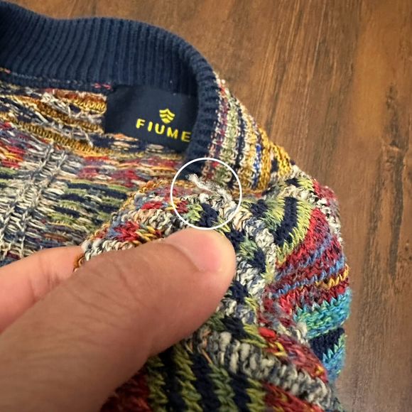 VINTAGE FIUME Long Slevee Multicolor Plaid Knit Pullover Sweater - Picture 4 of 10